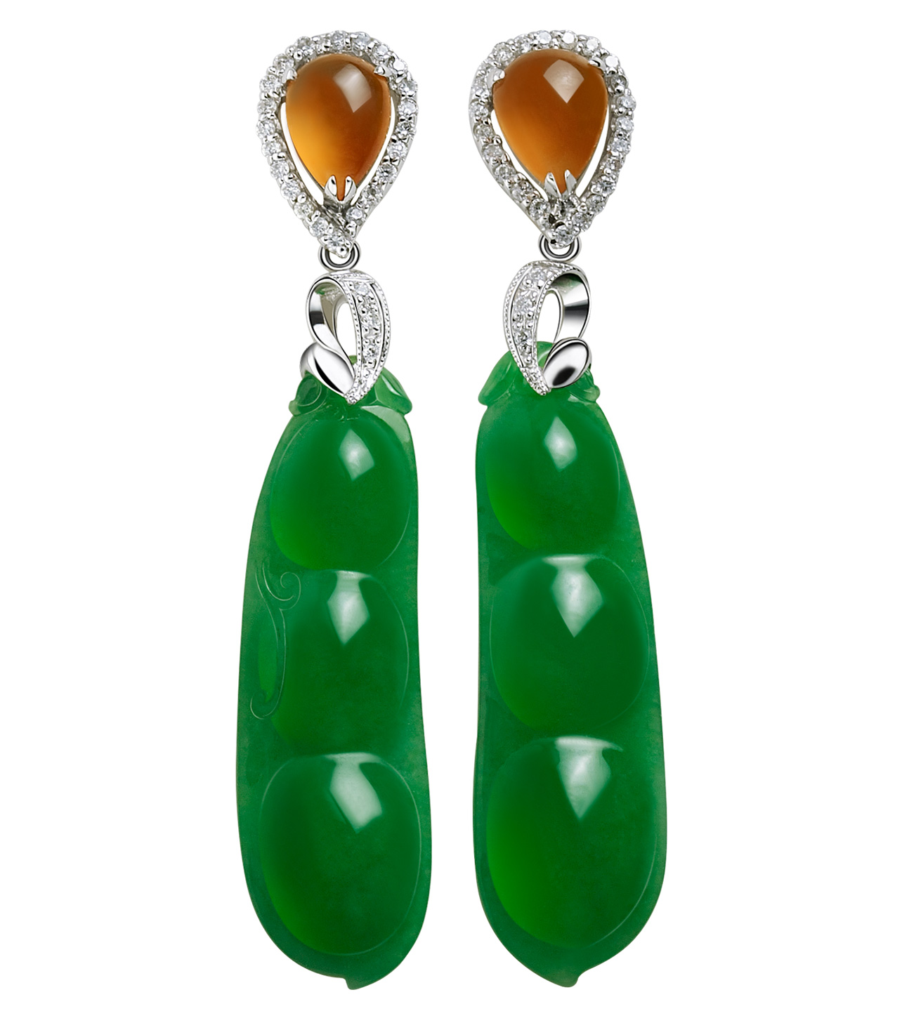 玉石耳环-豆荚款-0